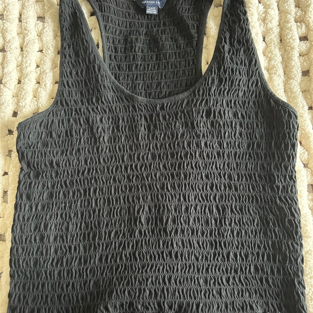 American Eagle Black Textured Women's Tank Top